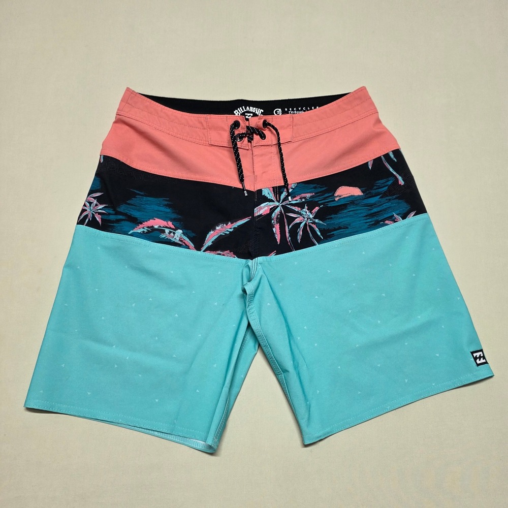 Billabong Tribong Pro Recycler Board Shorts Mens 28 Pink Black Teal Tropical